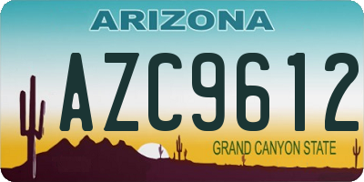 AZ license plate AZC9612