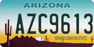 AZ license plate AZC9613