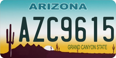 AZ license plate AZC9615