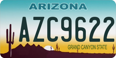 AZ license plate AZC9622