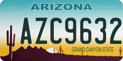 AZ license plate AZC9632