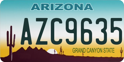AZ license plate AZC9635