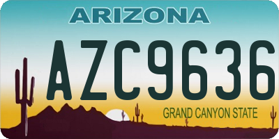 AZ license plate AZC9636