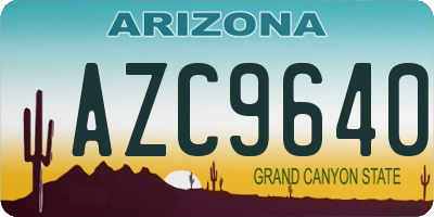 AZ license plate AZC9640