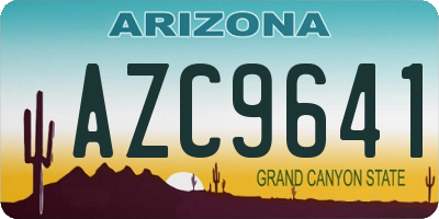 AZ license plate AZC9641
