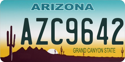 AZ license plate AZC9642