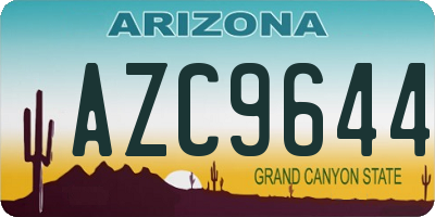 AZ license plate AZC9644