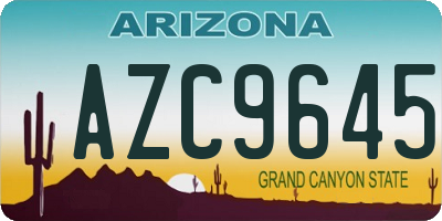 AZ license plate AZC9645