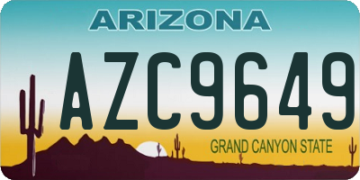 AZ license plate AZC9649