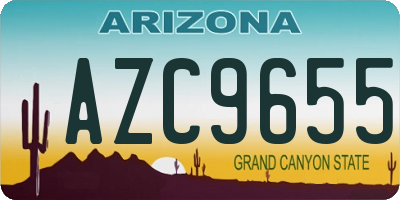 AZ license plate AZC9655