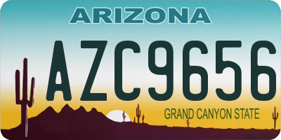 AZ license plate AZC9656