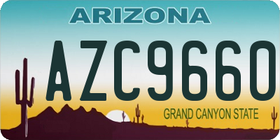 AZ license plate AZC9660