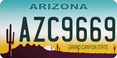 AZ license plate AZC9669