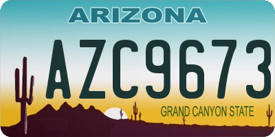 AZ license plate AZC9673