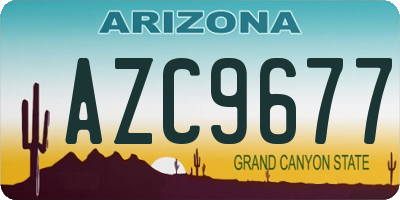 AZ license plate AZC9677