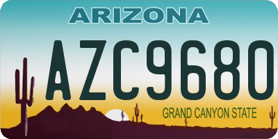 AZ license plate AZC9680