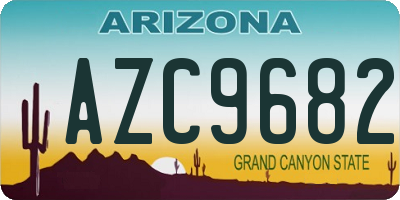 AZ license plate AZC9682