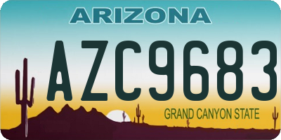 AZ license plate AZC9683