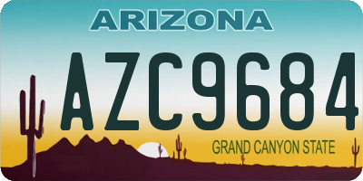 AZ license plate AZC9684