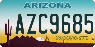 AZ license plate AZC9685