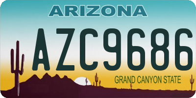 AZ license plate AZC9686