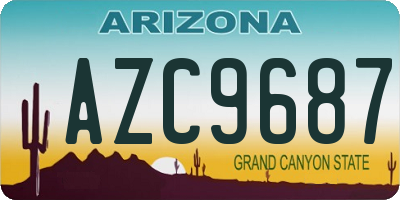 AZ license plate AZC9687