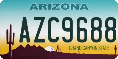 AZ license plate AZC9688