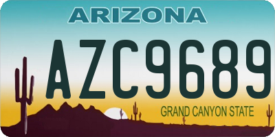 AZ license plate AZC9689