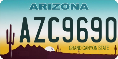 AZ license plate AZC9690