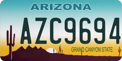 AZ license plate AZC9694