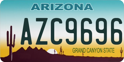 AZ license plate AZC9696