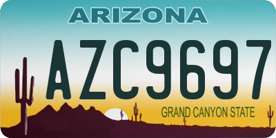 AZ license plate AZC9697