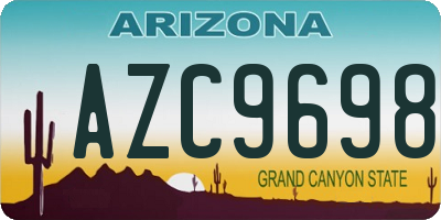 AZ license plate AZC9698
