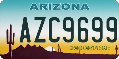 AZ license plate AZC9699