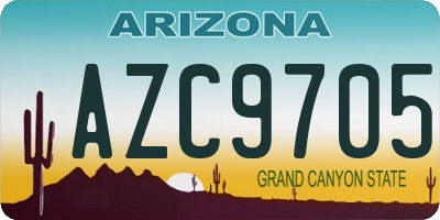 AZ license plate AZC9705