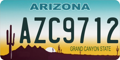 AZ license plate AZC9712