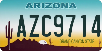AZ license plate AZC9714