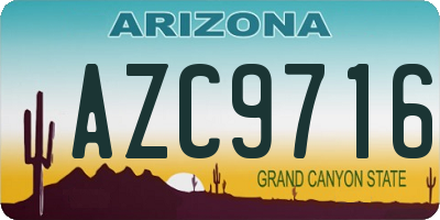 AZ license plate AZC9716