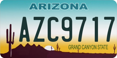 AZ license plate AZC9717