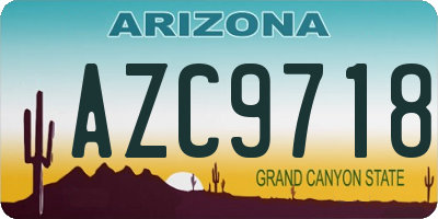 AZ license plate AZC9718
