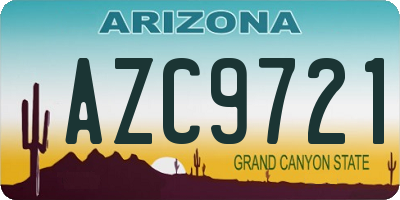 AZ license plate AZC9721