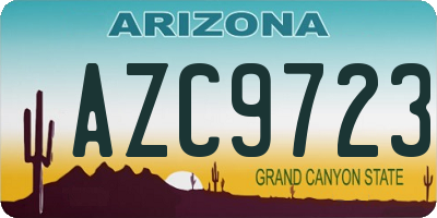 AZ license plate AZC9723