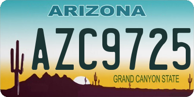 AZ license plate AZC9725
