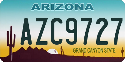 AZ license plate AZC9727