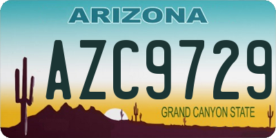 AZ license plate AZC9729
