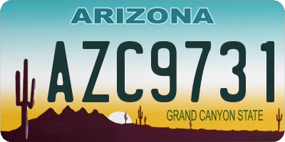 AZ license plate AZC9731