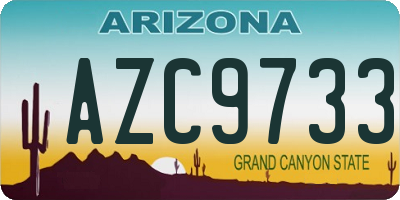 AZ license plate AZC9733