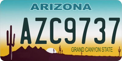 AZ license plate AZC9737