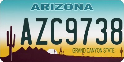 AZ license plate AZC9738