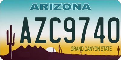 AZ license plate AZC9740
